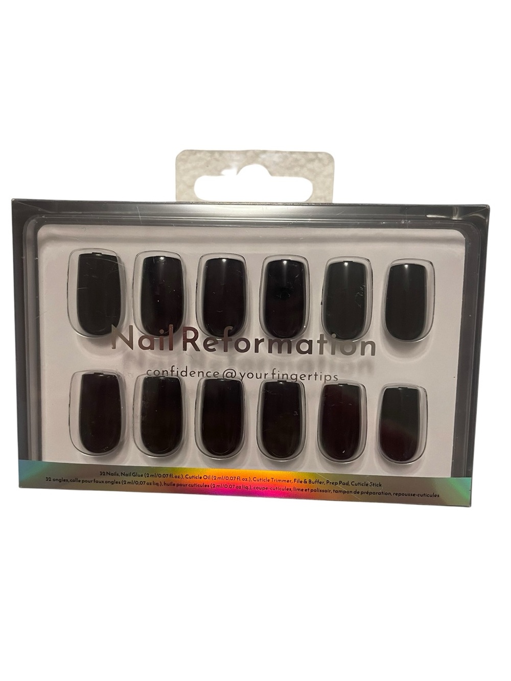 Reformation “Coffin Court” Black Press-On Nail Set - Short Coffin - NWT